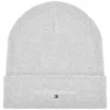 Tommy Jeans Linear Beanie Hat Grey In Grey