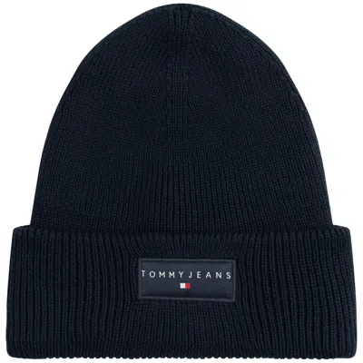 Tommy Jeans Linear Beanie Hat Navy In Blue