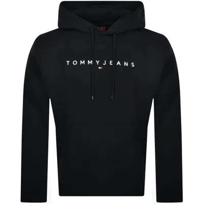 Tommy Jeans Linear Flag Logo Hoodie Black