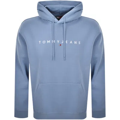 Tommy Jeans Linear Flag Logo Hoodie Blue