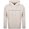 Tommy Jeans Linear Flag Logo Hoodie Cream