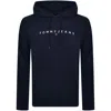 Tommy Jeans Linear Flag Logo Hoodie Navy In Navy