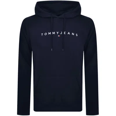 Tommy Jeans Linear Flag Logo Hoodie Navy