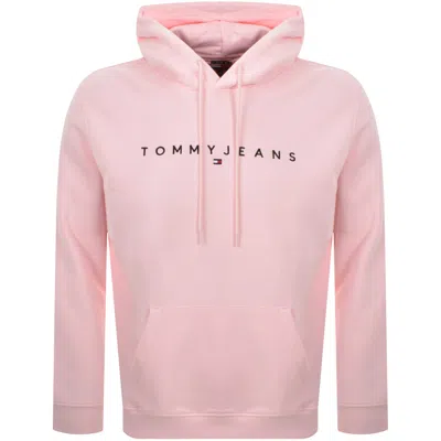 Tommy Jeans Linear Flag Logo Hoodie Pink