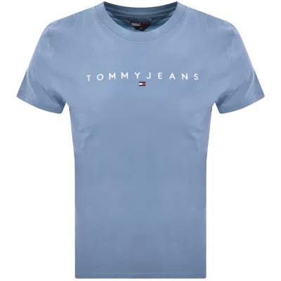 Tommy Jeans Linear Logo T Shirt Blue