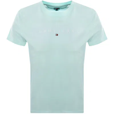 Tommy Jeans Linear Logo T Shirt Green