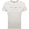 Tommy Jeans Linear Logo T Shirt White In White
