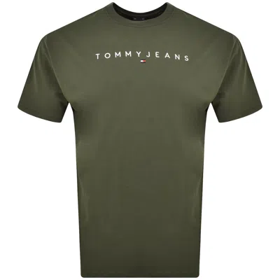 Tommy Jeans Linear T Shirt Green