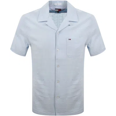 Tommy Jeans Linen Blend Shirt Blue