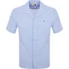 TOMMY JEANS TOMMY JEANS LINEN SHORT SLEEVE SHIRT BLUE