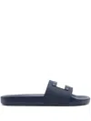 Tommy Jeans Logo-badge Pool Slides In Blau