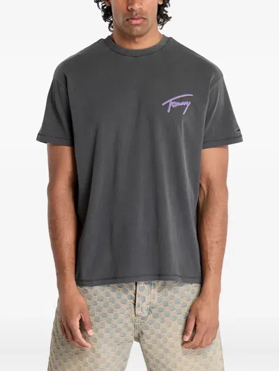 Tommy Jeans Logo-detail T-shirt In Gray