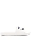 Tommy Jeans Logo-embossed Slides In White