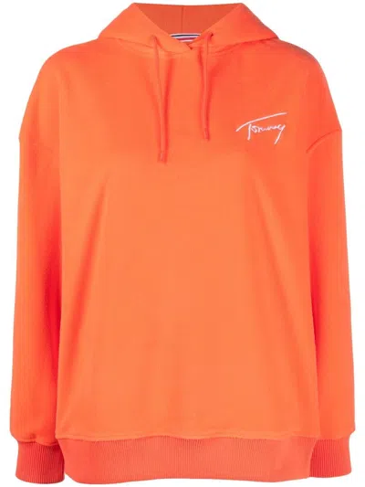 Tommy Jeans Logo刺绣连帽衫 In Orange