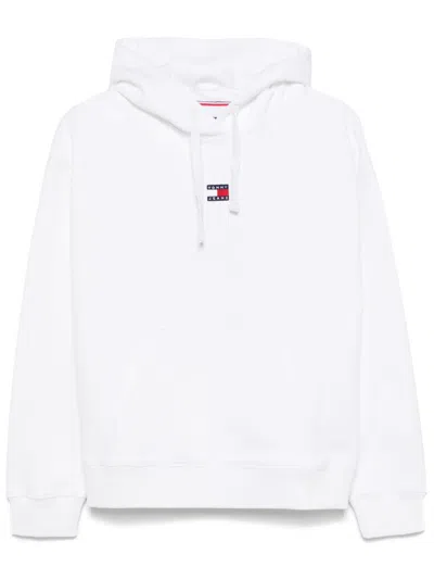 Tommy Jeans Logo-embroidered Hoodie In White