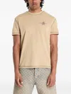 Tommy Jeans Logo-embroidered T-shirt In Neutral