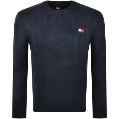 Tommy Jeans Logo Knit Jumper Navy