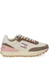 Tommy Jeans Logo-patch Canvas Sneakers In Neutrals