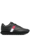Tommy Jeans Logo-patch Low-top Sneakers In Black