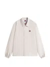 Tommy Jeans Logo-patch Overshirt In Neutral
