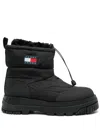 Tommy Jeans Logo-patch Snow Boots In 黑色