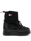 Tommy Jeans Logo-patch Snow Boots In 黑色