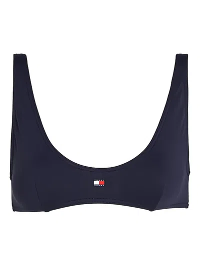 Tommy Jeans Logo-print Bikini Top In Blue