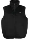 Tommy Jeans Logo-print High Neck Gilet In Black