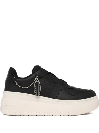 Tommy Jeans Logo-print Sneakers In Black