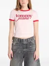 Tommy Jeans Logo-print T-shirt In Pink