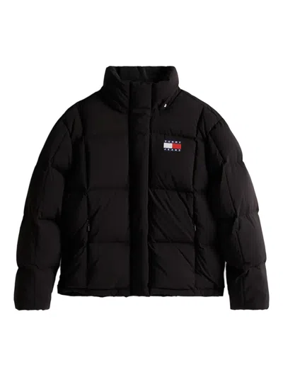 Tommy Jeans Logo Puffer Jacket In Black
