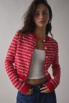 Tommy Jeans All-over Logo Cardigan In Red In Red Hybrid Logo