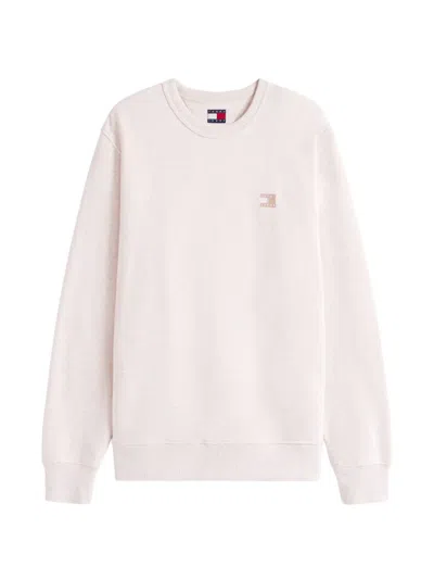 Tommy Jeans Logo Sweatshirt In Neutral
