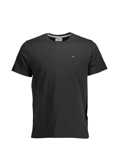 Tommy Jeans Logo-patch Crew-neck T-shirt In Black
