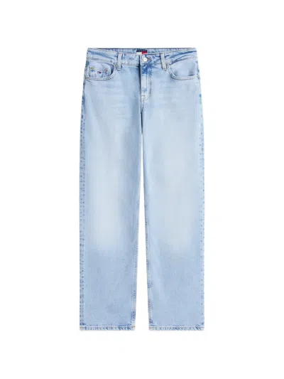 Tommy Jeans Logo-patch Straight-leg Jeans In Blue
