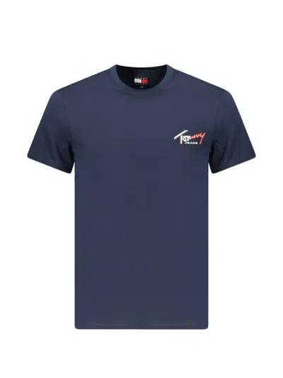 Tommy Jeans Logo-print Cotton T-shirt In Blue