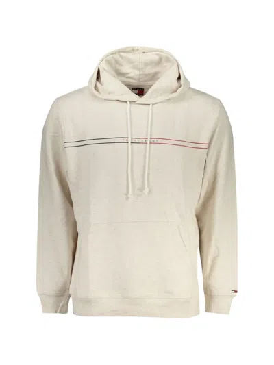 Tommy Jeans Logo-print Drawstring Hoodie In Neutral