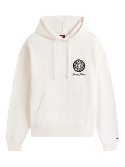 Tommy Jeans Logo-printed Hoodie In White