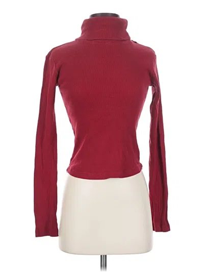 Pre-owned Tommy Jeans Long Sleeve Turtleneck In Burgundy