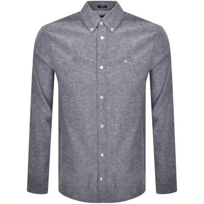 Tommy Jeans Long Sleeved Shirt Navy In Blue