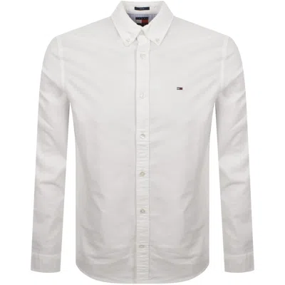 Tommy Jeans Linen Blend Shirt In White
