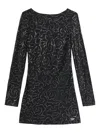 Tommy Jeans Long-sleeves Floral-pattern Mini Dress In Black