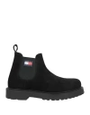 Tommy Jeans Man Ankle Boots Black Size 9 Leather In Black