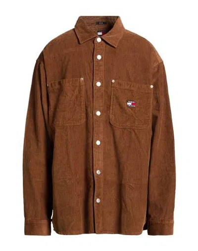 Tommy Jeans Man Jacket Brown Size Xxxl Cotton