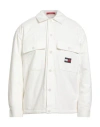 Tommy Jeans Man Jacket White Size L Cotton In White