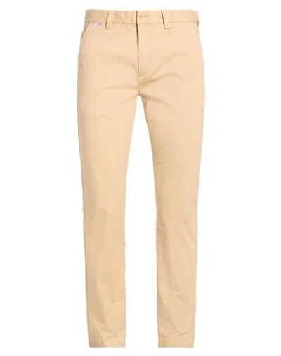 Tommy Jeans Man Pants Beige Size 32w-32l Cotton, Elastane In Brown