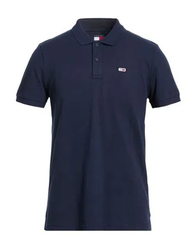 Tommy Jeans Man Polo Shirt Blue Size Xxl Cotton