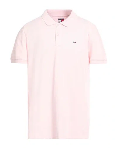 Tommy Jeans Man Polo Shirt Light Pink Size Xxl Cotton