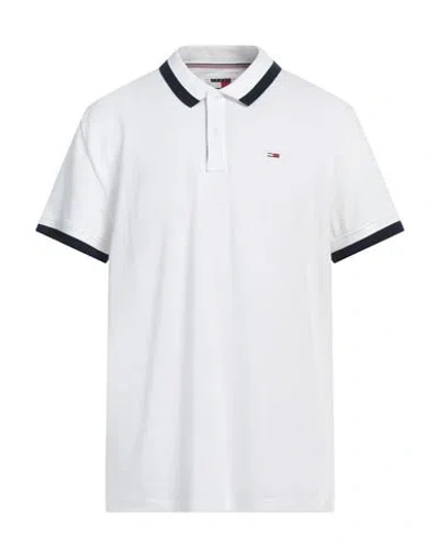 Tommy Jeans Man Polo Shirt White Size Xxl Cotton