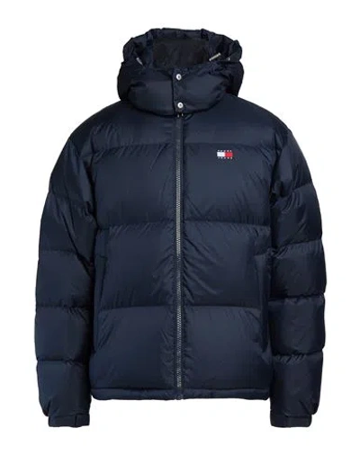 Tommy Jeans Man Puffer Navy Size M Polyester In Blue